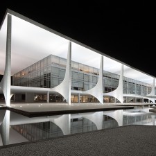View of the Palacio do Planalto at night, Brasilia, Brazil