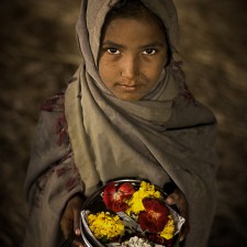 little girl selling flower - Allahabad