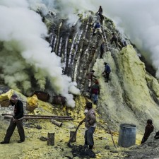 Bondowoso - East Java; Sulfur Miners Hold Annual Sacrifice